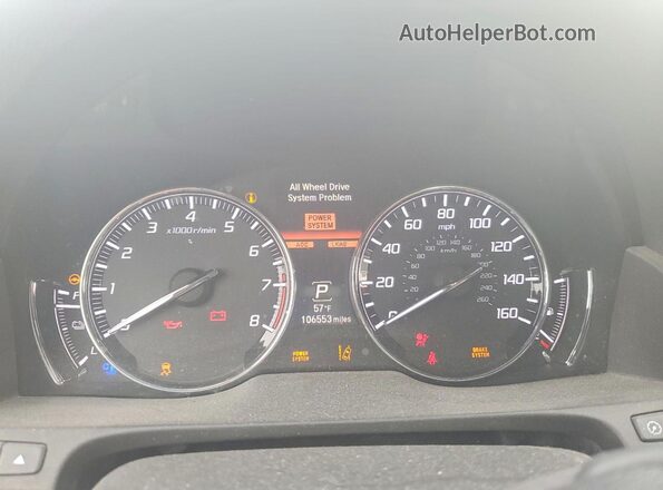 JH4KC2F90JC000676 2018 ACURA RLX White Вид щитка приладів