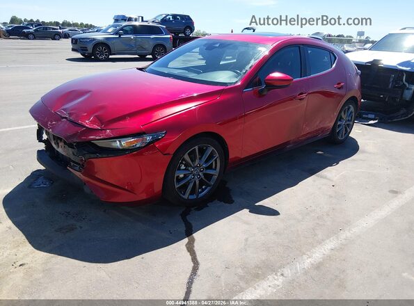 JM1BPAMM0K1138576 2019 MAZDA 3 Red წინა მარცხენა ხედი სამი მეოთხედიდან