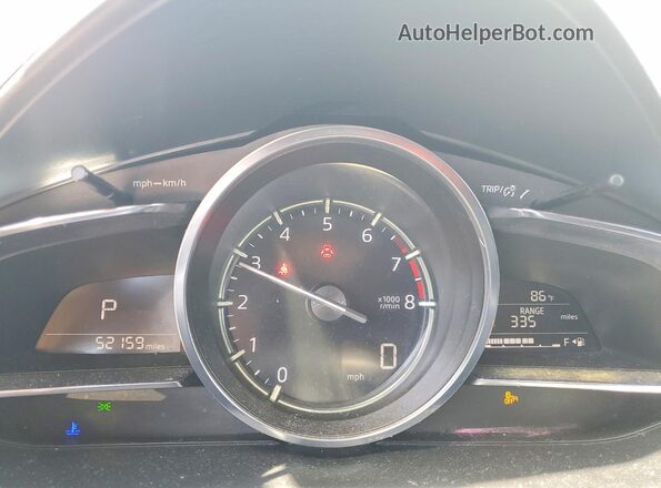 JM1DKDB76M1510883 2021 MAZDA CX-3 White Instrument cluster view