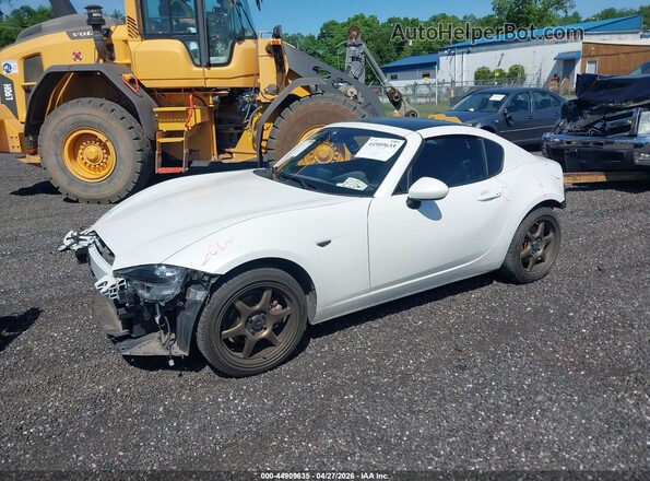 JM1NDAM71M0456991 2021 MAZDA MX-5 MIATA RF White წინა მარცხენა ხედი სამი მეოთხედიდან