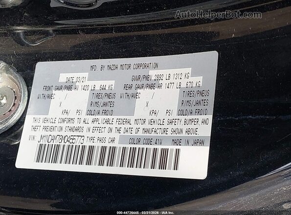 JM1NDAM78M0455773 2021 MAZDA MX-5 MIATA RF Black Widok komory silnika