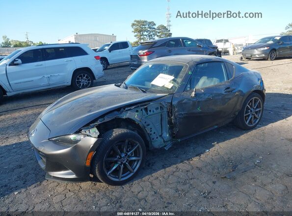 JM1NDAM79M0455989 2021 MAZDA MX-5 MIATA RF Gray Առջևի ձախ երեք քառորդ տեսարան