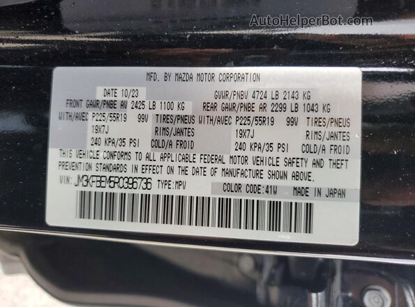JM3KFBEM5R0396736 2024 MAZDA CX-5 Черный Вид наклейки с VIN-кодом
