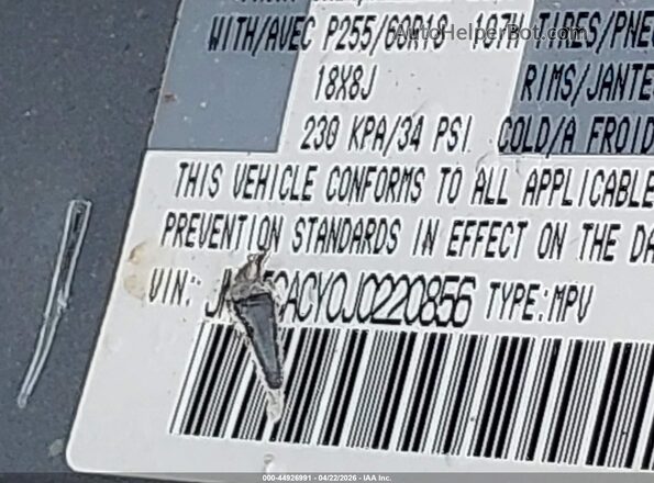 JM3TCACY0J0220856 2018 MAZDA CX-9 Silver Widok komory silnika