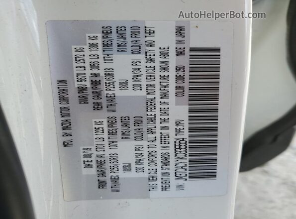 JM3TCACY1K0335564 2019 MAZDA CX-9 White Vista interior de 360 grados