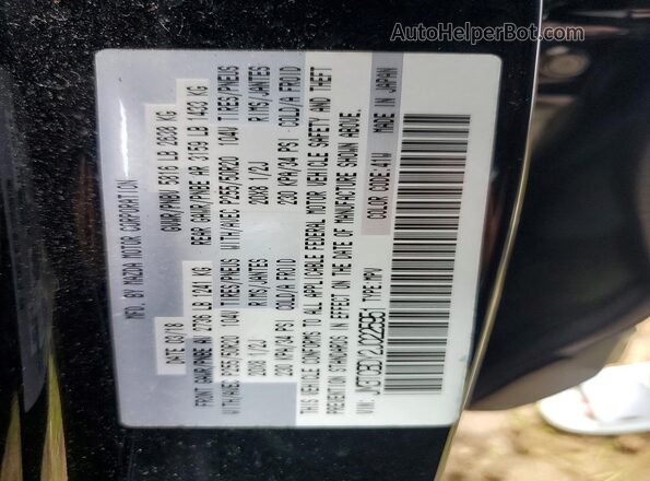 JM3TCBDY2J0225951 2018 MAZDA CX-9 Black Widok naklejki z numerem VIN