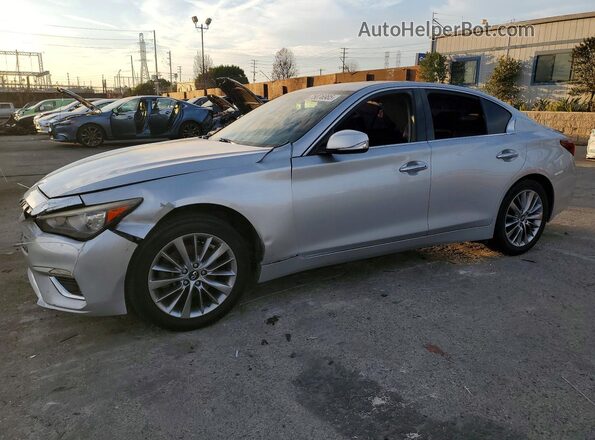 JN1EV7AP8KM511790 2019 INFINITI Q50 Silver Առջևի ձախ երեք քառորդ տեսարան