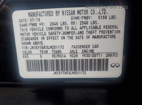JN1EV7AR3LM251172 2020 INFINITI Q50 Черный Вид подкапотного пространства