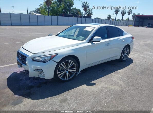 JN1EV7CP1MM704380 2021 INFINITI Q50 White Առջևի ձախ երեք քառորդ տեսարան
