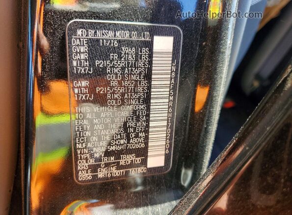 JN8AF5MR6HT702606 2017 NISSAN JUKE Black Widok komory silnika