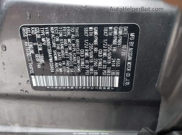 JN8BT3BA4PW433484 2023 NISSAN ROGUE Gray Вид підкапотного простору