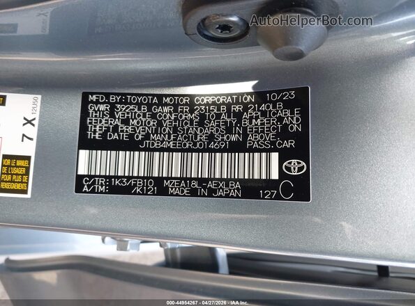 JTDB4MEE0RJ014691 2024 TOYOTA LL Blue Engine compartment view