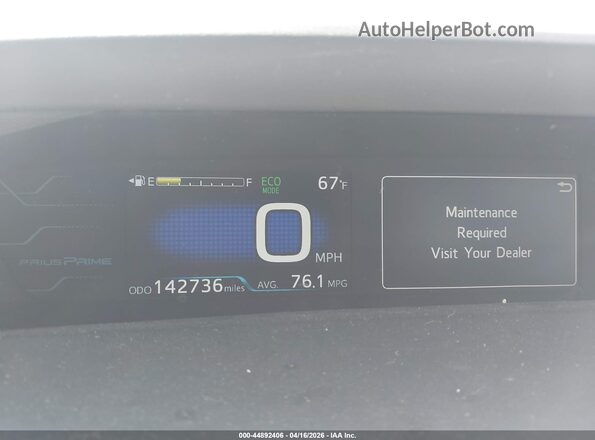 JTDKARFP0H3044265 2017 TOYOTA PRIUS PRIME Синий Вид задних сидений