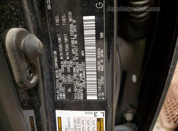 JTENU5JR4N6052302 2022 TOYOTA 4RUNNER Черный Панорамный вид салона 360°