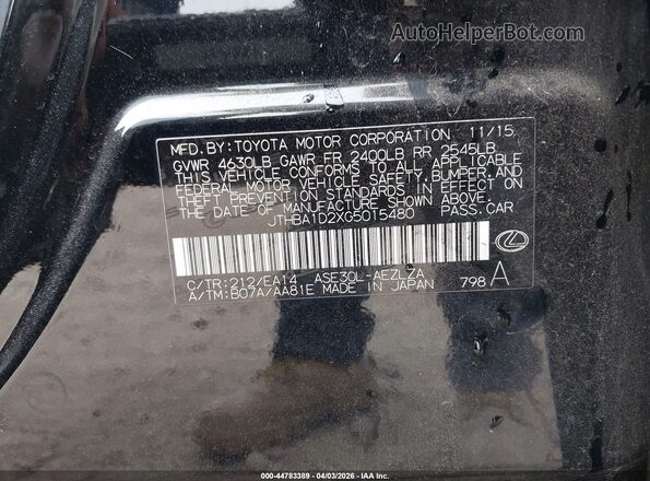 JTHBA1D2XG5015480 2016 LEXUS IS 200T Black ძრავის განყოფილების ხედი