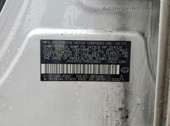 JTHCM1D27H5023601 2017 LEXUS IS Белый Вид подкапотного пространства