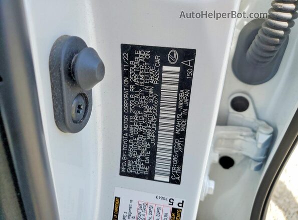 JTHP9JBH3P2066679 2023 LEXUS UX Белый Вид наклейки с VIN-кодом