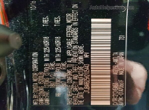 JTJBARBZ5H2105443 2017 LEXUS NX Black VIN კოდის სტიკერის ხედი