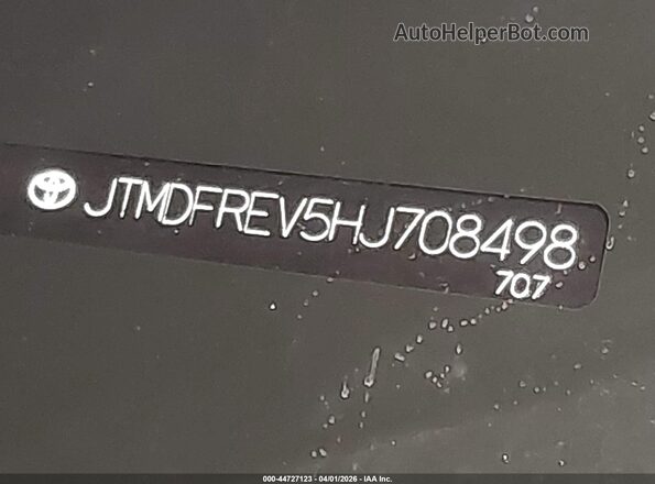 JTMDFREV5HJ708498 2017 TOYOTA LIMITED Серый Вид подкапотного пространства