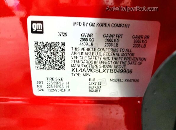KL4AMCSLXTB049906 2026 BUICK ENCORE Red Widok wnętrza 360 stopni