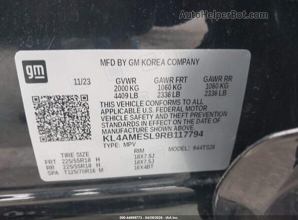 KL4AMESL9RB117794 2024 BUICK ENCORE Черный Вид подкапотного пространства