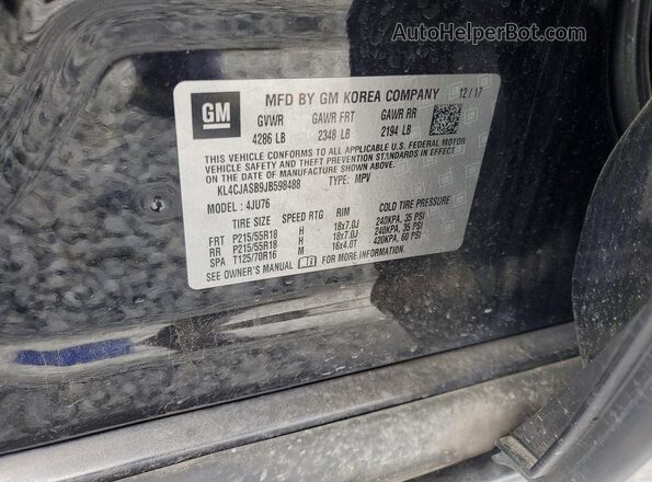 KL4CJASB9JB598488 2018 BUICK ENCORE Black Панорамний вид салону 360°