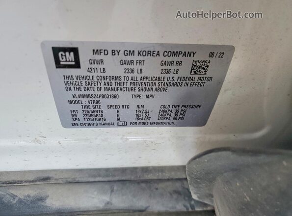 KL4MMBS24PB031860 2023 BUICK ENCORE Белый Вид подкапотного пространства