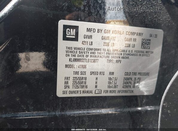 KL4MMBS27LB123877 2020 BUICK ENCORE Black Widok komory silnika