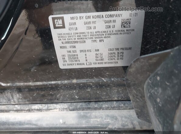 KL4MMDS20MB155339 2021 BUICK ENCORE Black Widok komory silnika