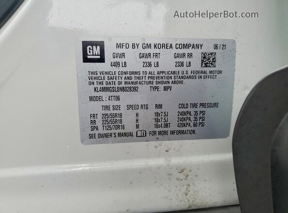 KL4MMGSL0NB028392 2022 BUICK ENCORE Белый Вид подкапотного пространства