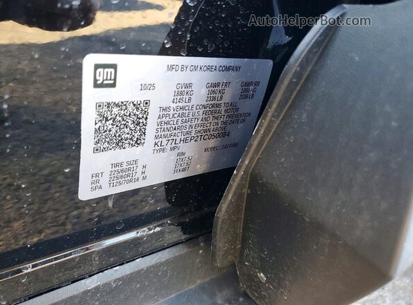 KL77LHEP2TC050084 2026 CHEVROLET TRAX Черный Панорамный вид салона 360°