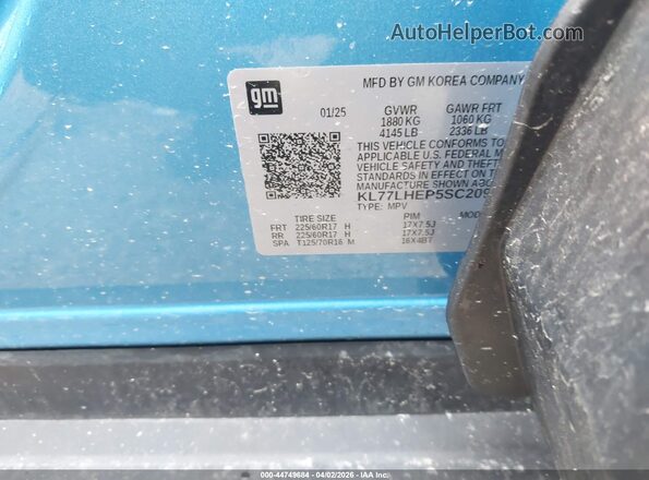 KL77LHEP5SC209551 2025 CHEVROLET TRAX Blue Շարժիչի բաժամունքի տեսք