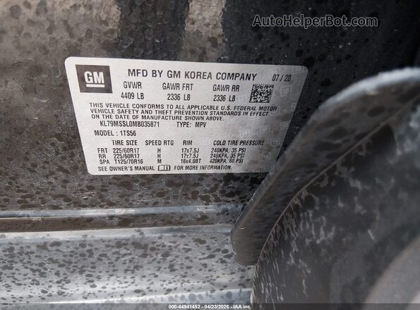 KL79MSSL0MB035871 2021 CHEVROLET TRAILBLAZER Black ძრავის განყოფილების ხედი