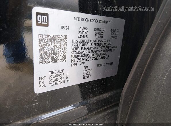 KL79MSSL7SB030602 2025 CHEVROLET TRAILBLAZER Black Widok komory silnika