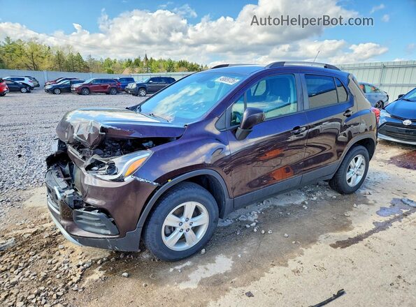 KL7CJPSB2MB309588 2021 CHEVROLET TRAX Maroon Передня ліва чверть