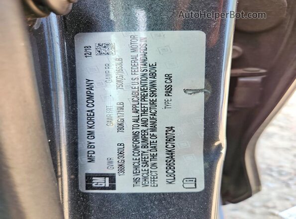 KL8CB6SA4KC760734 2019 CHEVROLET SPARK Черный Вид подкапотного пространства