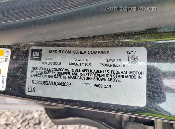 KL8CD6SA0JC443039 2018 CHEVROLET SPARK Black Вид підкапотного простору