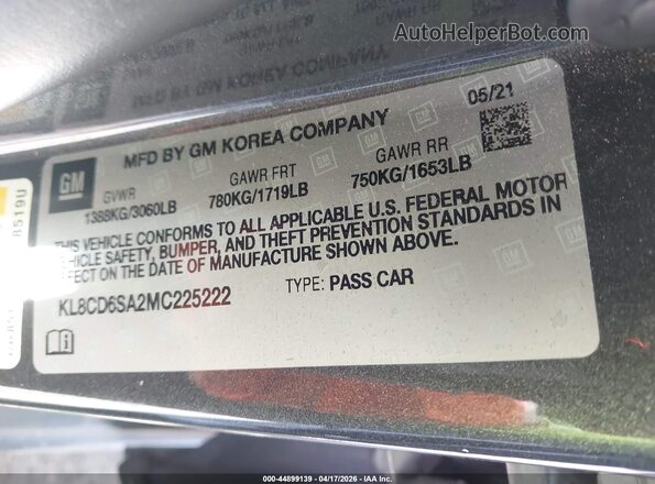 KL8CD6SA2MC225222 2021 CHEVROLET SPARK Серый Вид подкапотного пространства