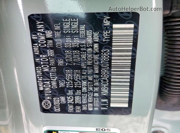 KM8HCCAB8RU078863 2024 HYUNDAI KONA Green Vista interior de 360 grados