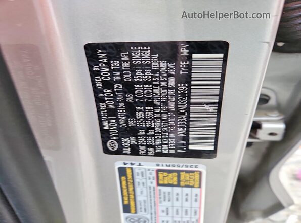 KM8J33ALXMU321396 2021 HYUNDAI TUCSON Серебряный Панорамный вид салона 360°