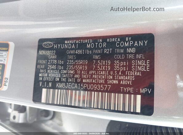 KM8JECA15PU093577 2023 HYUNDAI TUCSON HYBRID Серый Вид подкапотного пространства