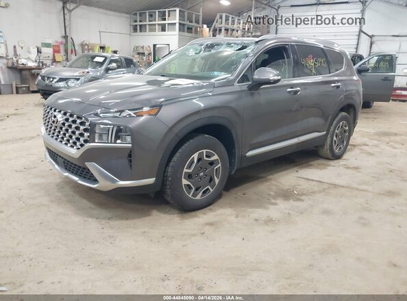 KM8S2DA1XMU005749 2021 HYUNDAI SANTA FE HYBRID BLUE Gray Передня ліва чверть