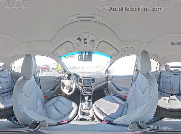 KMHC05LC0JU097688 2018 HYUNDAI IONIQ Blue VIN კოდის სტიკერის ხედი