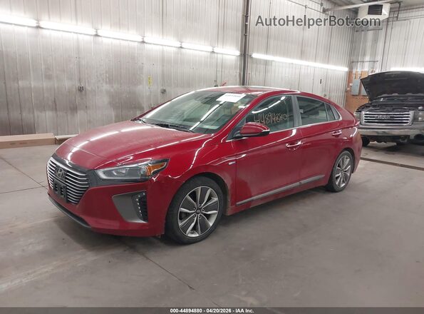 KMHC05LC2KU112242 2019 HYUNDAI IONIQ HYBRID Red წინა მარცხენა ხედი სამი მეოთხედიდან