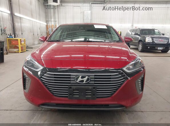 KMHC05LC2KU112242 2019 HYUNDAI IONIQ HYBRID Red უკანა სალონის ხედი