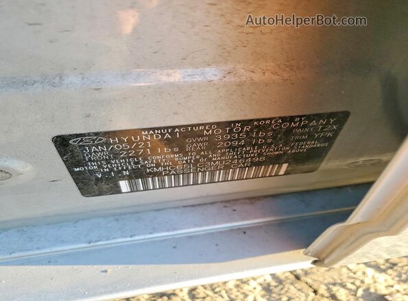 KMHC65LC3MU246498 2021 HYUNDAI IONIQ Серебряный Вид подкапотного пространства