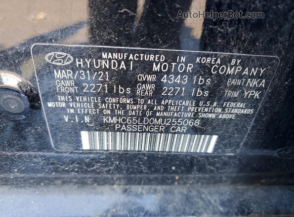 KMHC65LD0MU255068 2021 HYUNDAI IONIQ Black Вид підкапотного простору