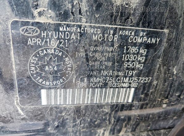 KMHC75LC1MU257237 2021 HYUNDAI IONIQ Black Widok komory silnika