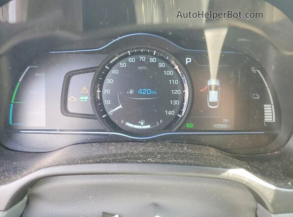 KMHC85LC6JU077566 2018 HYUNDAI IONIQ White Vista del cuadro de instrumentos