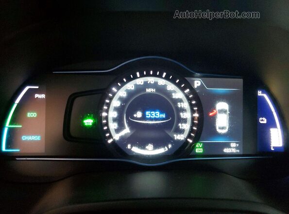 KMHC85LC7HU017886 2017 HYUNDAI IONIQ Белый Вид щитка приборов